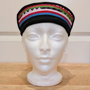 NWOT Beckwoman M 100% Cotton Handmade Striped Smoking Hat